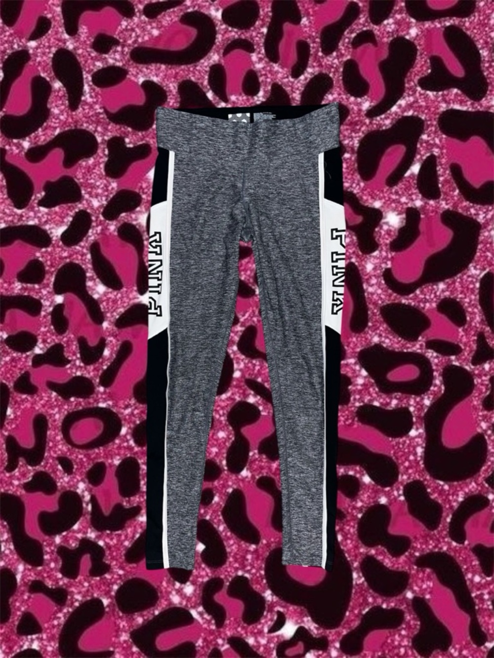 PINK Victoria's Secret Gray & Black Leggings